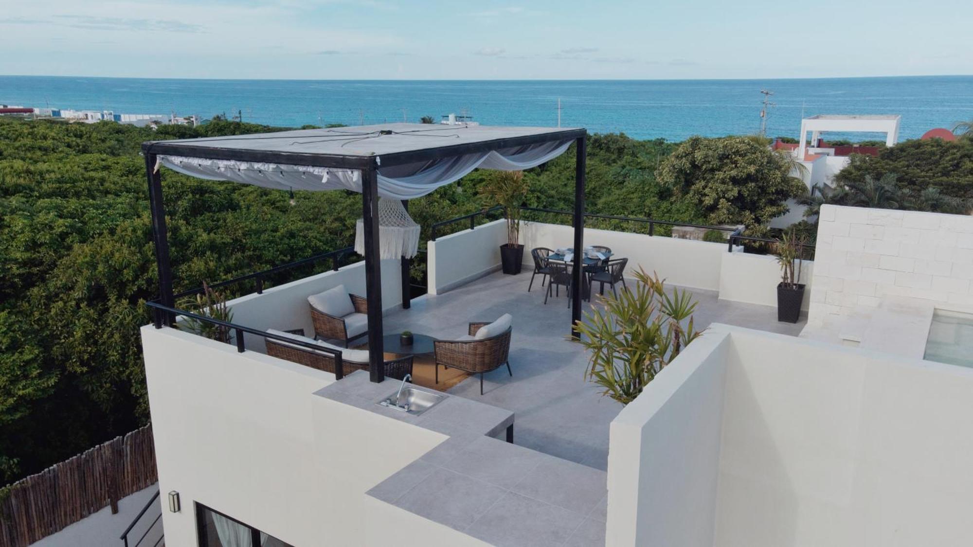 Villa Peaceful W Ocean View Rooftop In Punta Sur Isla Mujeres